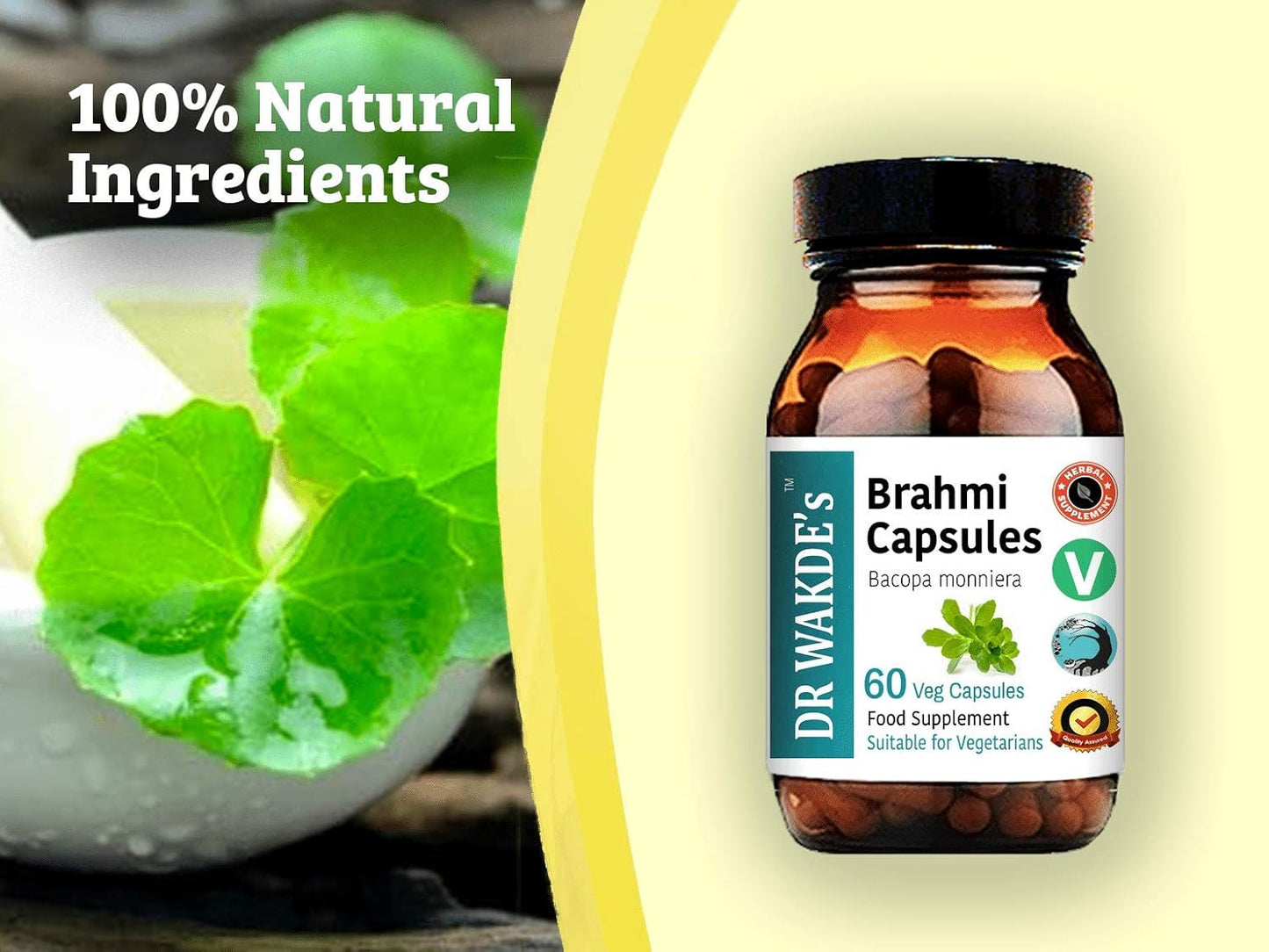 Brahmi Capsules (Bacopa monniera) - 60 Veg Caps - Ayurvedic Supplement - Vegan - 100% Herbal - Quantity Discounts - Fast Dispatch