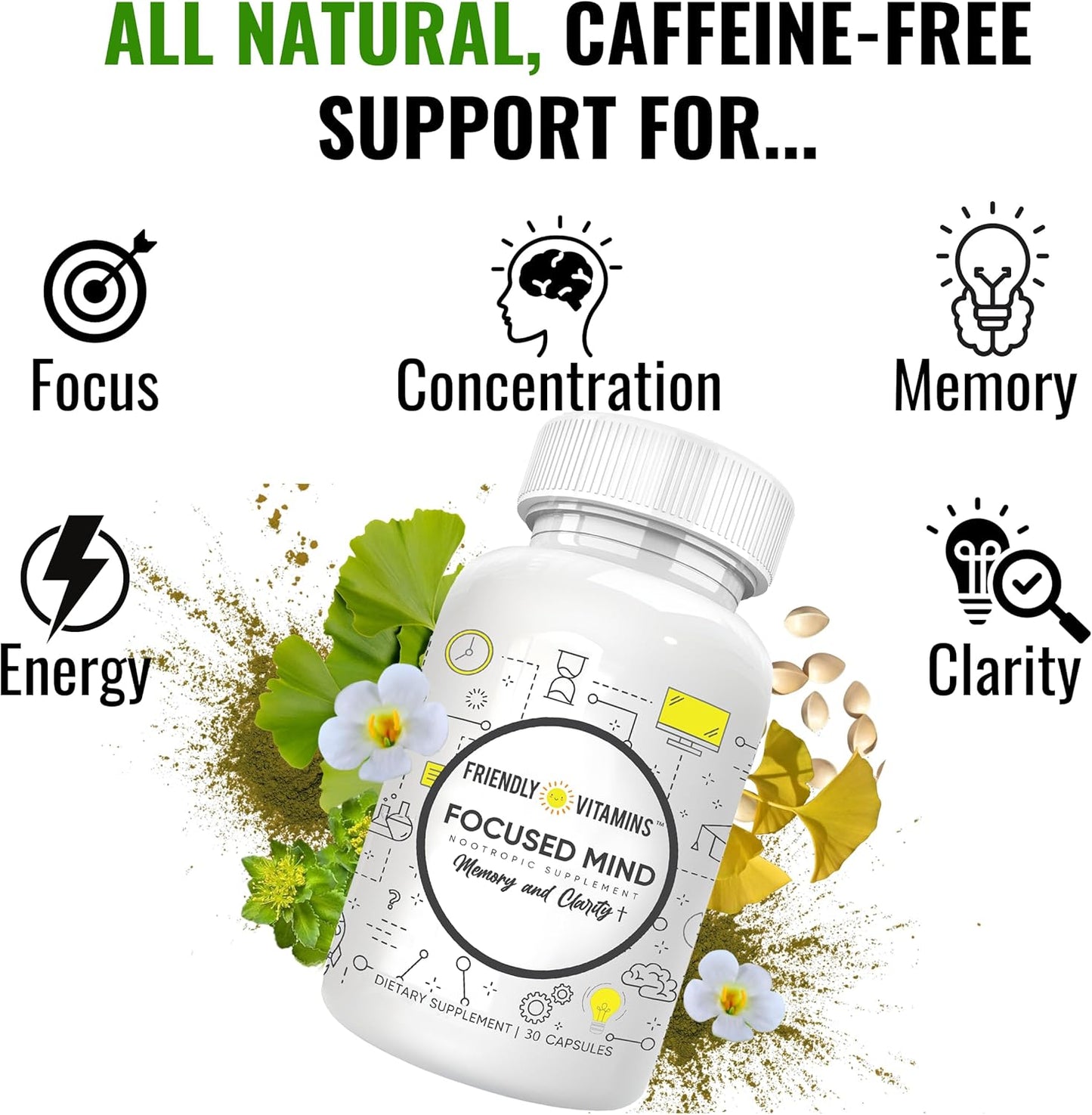 Brain Boost: Memory and Focus Supplements for Adults - Nootropic Brain Pills for Mental Clarity and Concentration