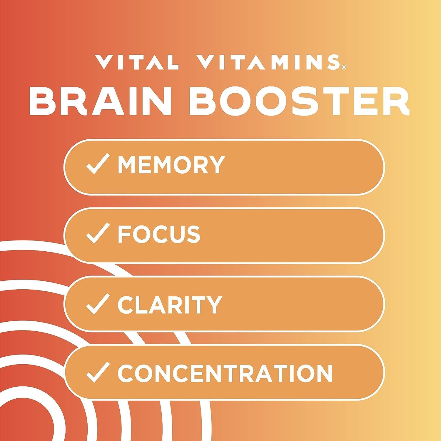 Brain Booster Vitamins with Multi Collagen Pills (180 ct) for Cognitive Health and Skin Support