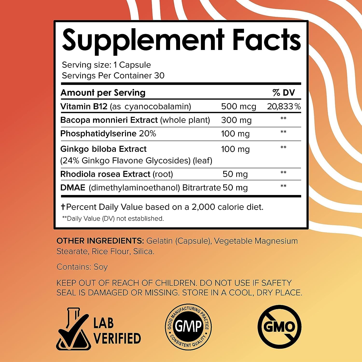 Brain Booster Vitamins with Multi Collagen Pills (180 ct) for Cognitive Health and Skin Support