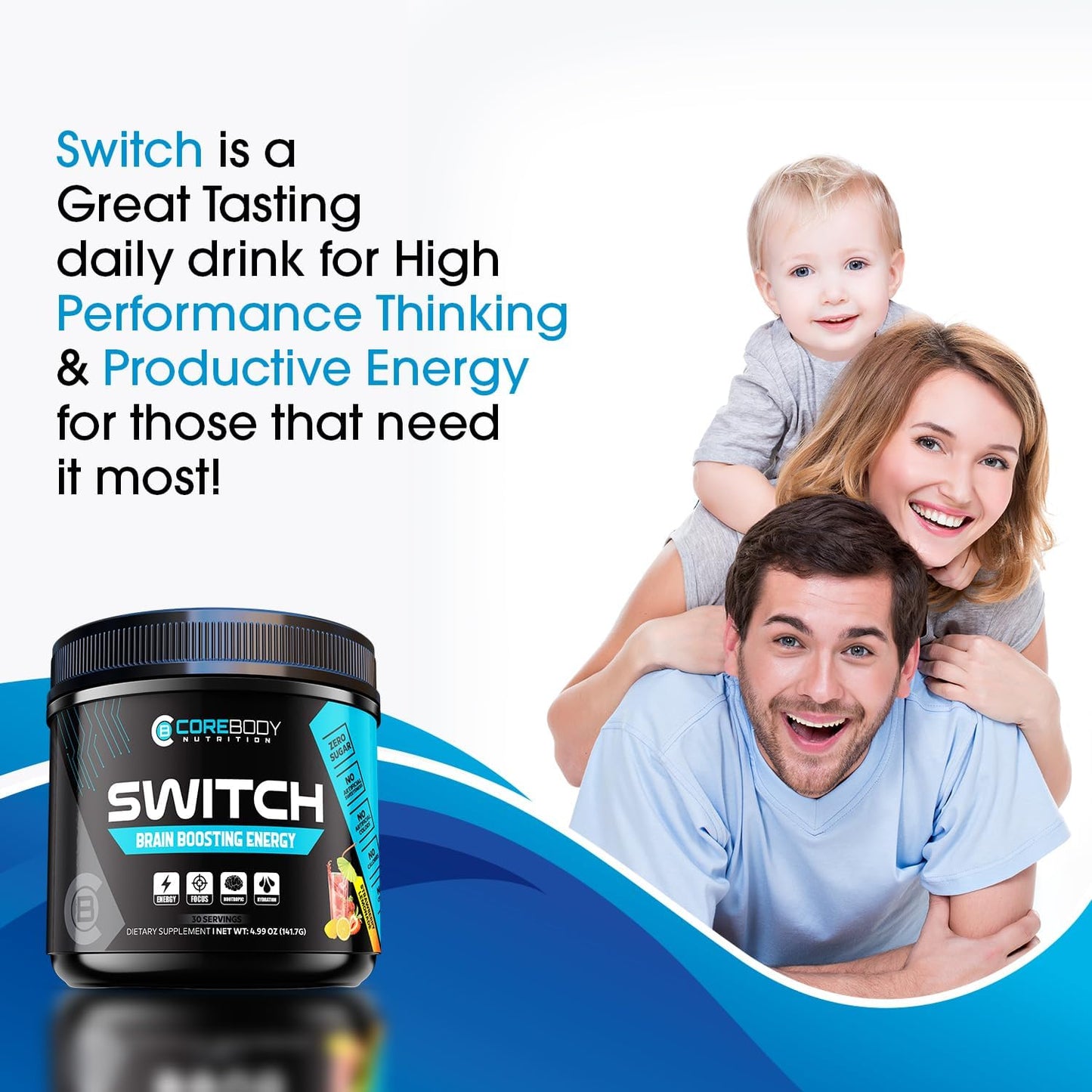 Brain Boosting Nootropic Energy Supplement for Mental Focus, Cognitive Function, Mood, and Memory - Alpha GPC, Ashwagandha, Sugar-Free Keto Energy Powder