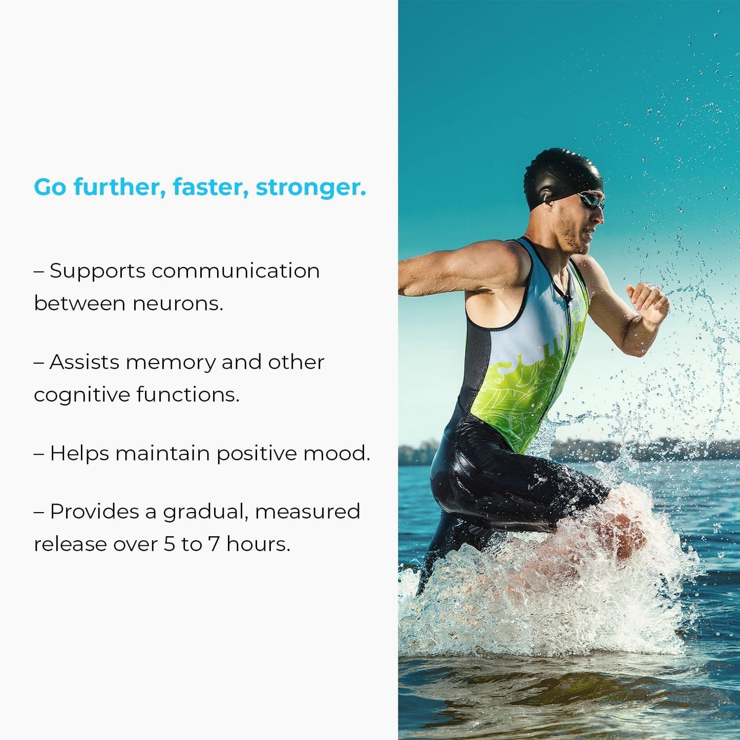 Brain Health and Cognitive Function Support with TauroMag-SR, Magnesium N-Acetyl Taurinate Memory Focus Supplement - 375mg, 90 Tablets
