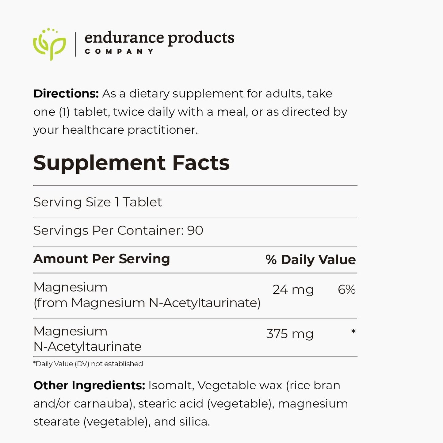 Brain Health and Cognitive Function Support with TauroMag-SR, Magnesium N-Acetyl Taurinate Memory Focus Supplement - 375mg, 90 Tablets