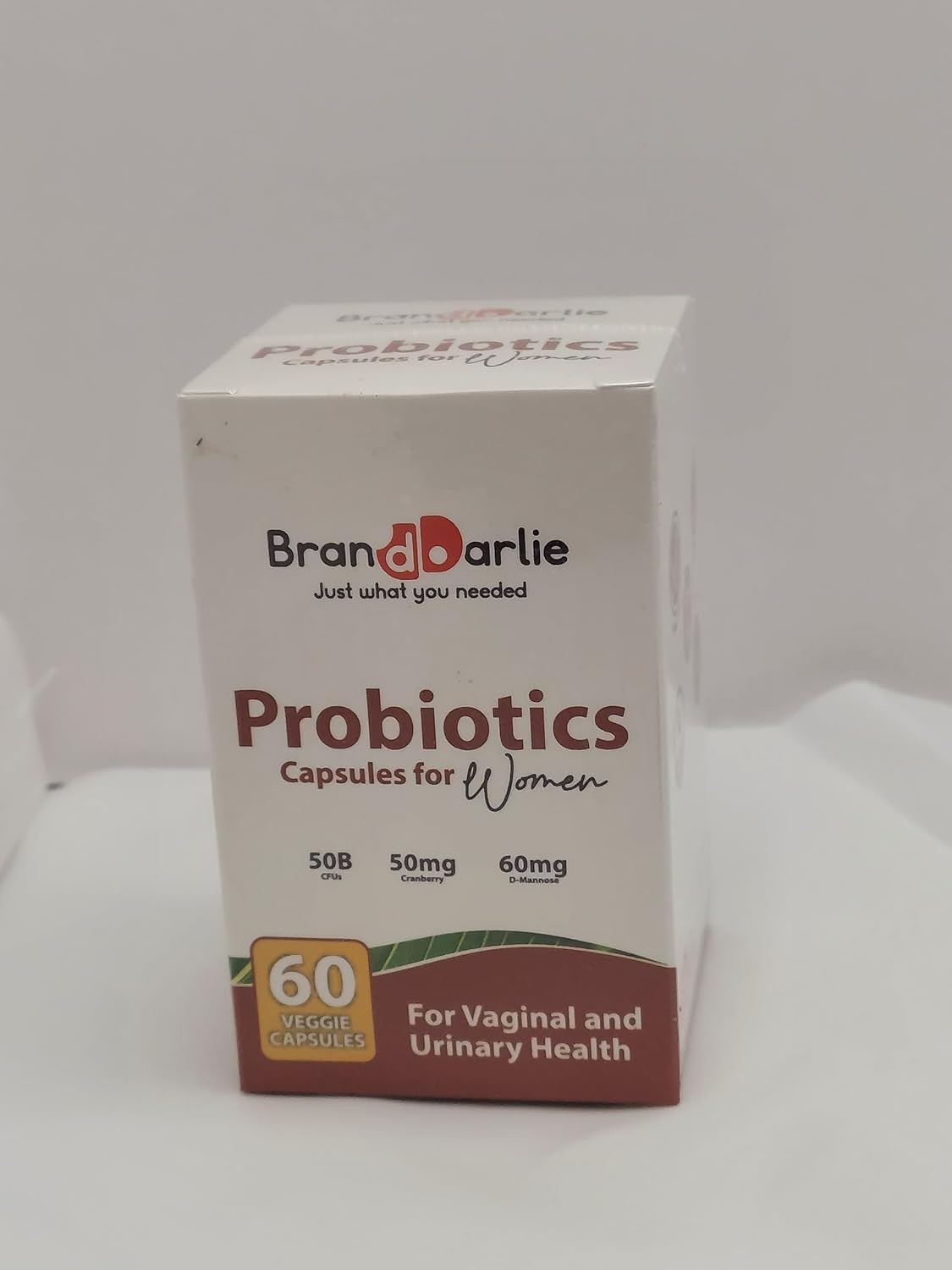 Branddarlie Probiotics Capsules for Women - 50 Billion CFUs with Cranberry & D-Mannose - Promotes Vaginal and Urinary Health - 60 Veggie Caps