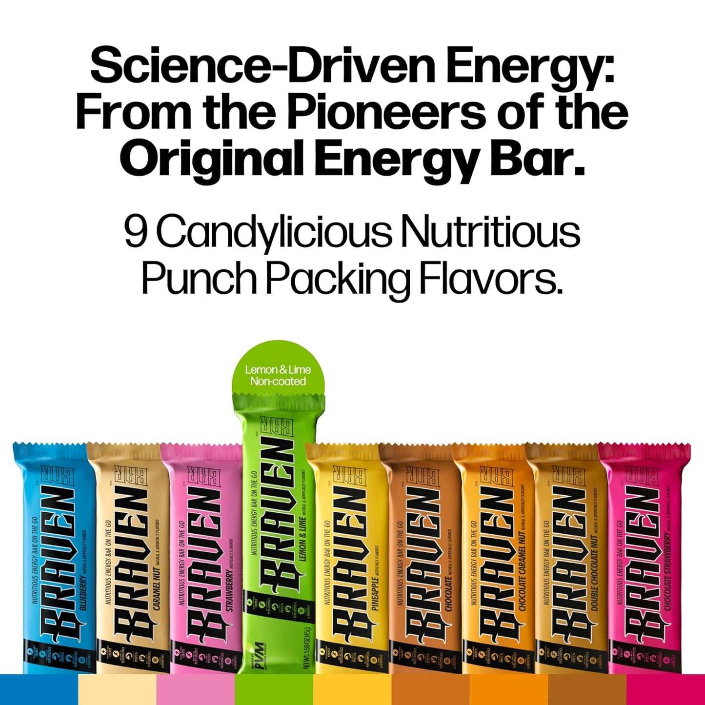 Braven Bar Lemon Lime Energy Chews: Pack of 10, 5g Protein, On-the-Go Snacks for Running, Hiking, Sports - Gluten Free Boost