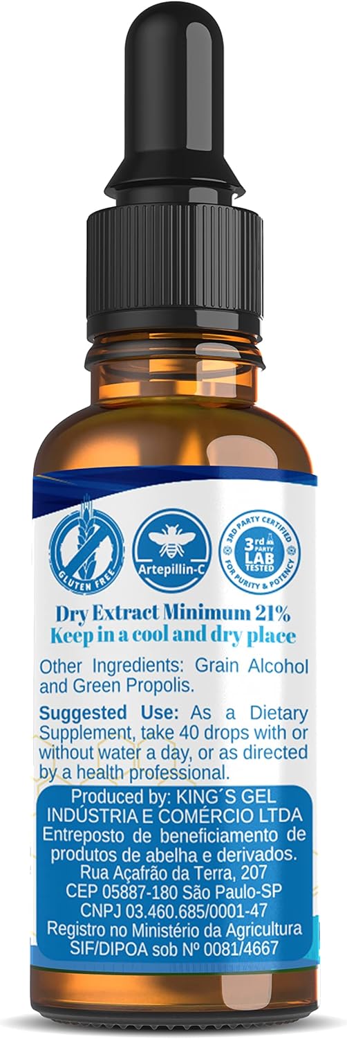 Brazilian Bee Propolis Extract Liquid Supplement - 30 Day Supply - Propolis Drops for Immune Support