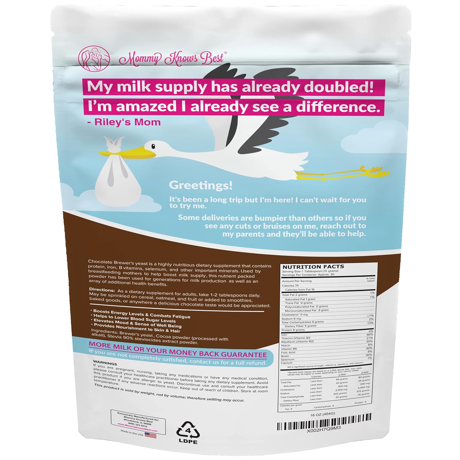 Brewers Yeast Powder for Lactation Cookies - Nutritional Support for Breastfeeding Moms - Boost Breast Milk Production - Easy Baking Solution