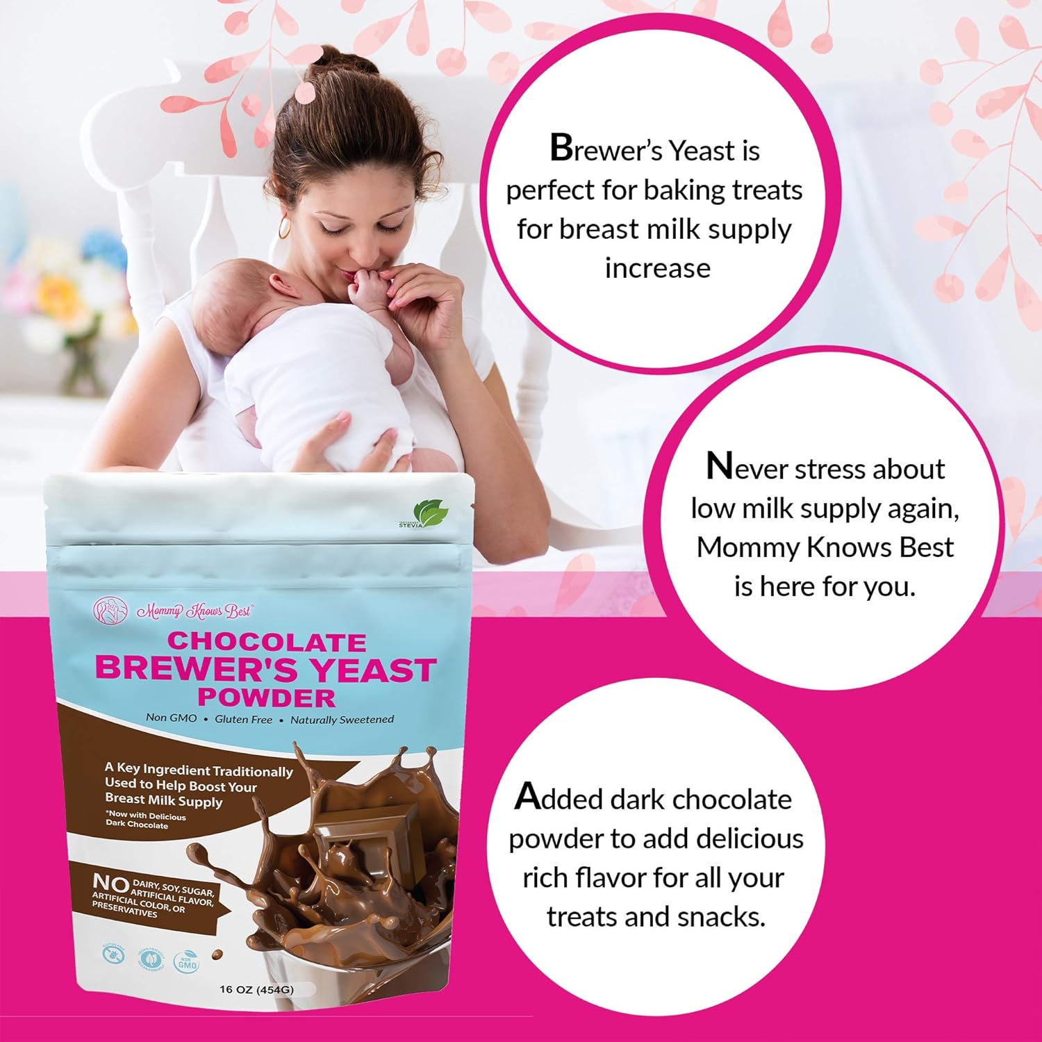 Brewers Yeast Powder for Lactation Cookies - Nutritional Support for Breastfeeding Moms - Boost Breast Milk Production - Easy Baking Solution
