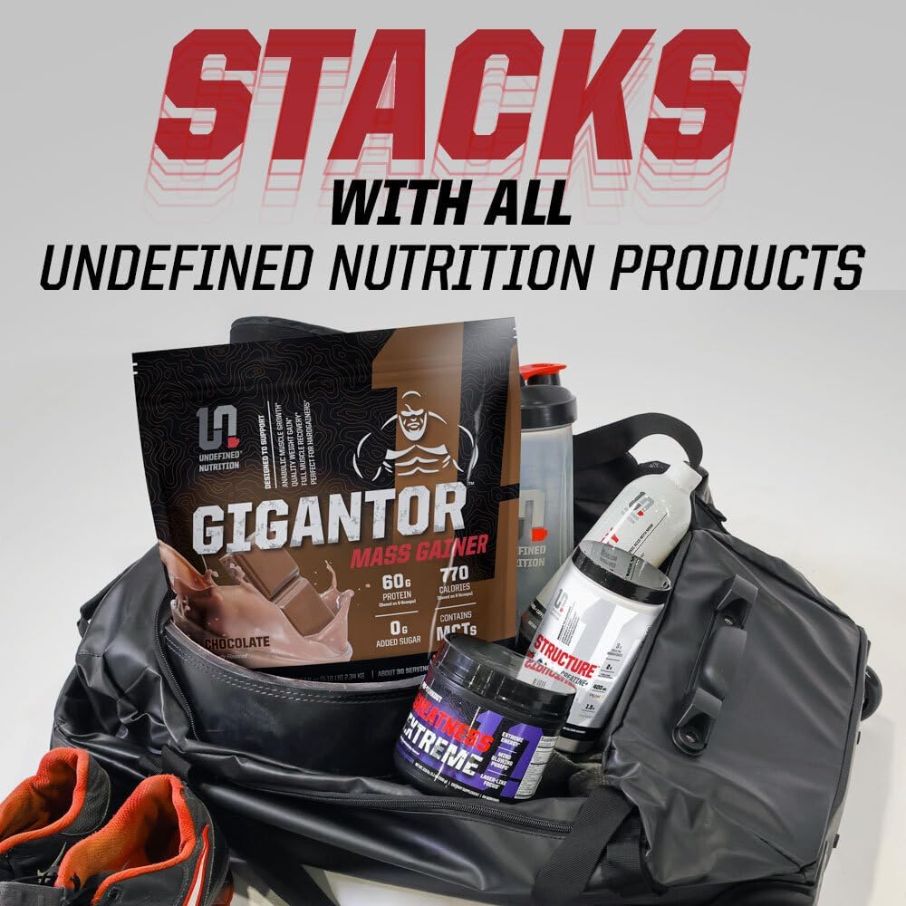 Brian Shaw's Gigantor Mass Gainer: Hardcore Formula with 60g Protein, 30 Servings, 790 Calories - 5-Phase Protein Blend, 5.16 lbs, Chocolate