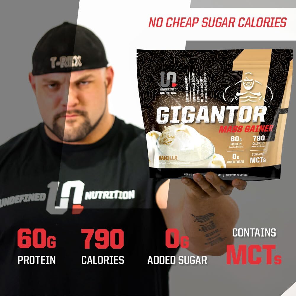 Brian Shaw's Gigantor Mass Gainer: Hardcore Formula with 60g Protein, 30 Servings, 790 Calories - 5-Phase Protein Blend, 5.16 lbs, Chocolate