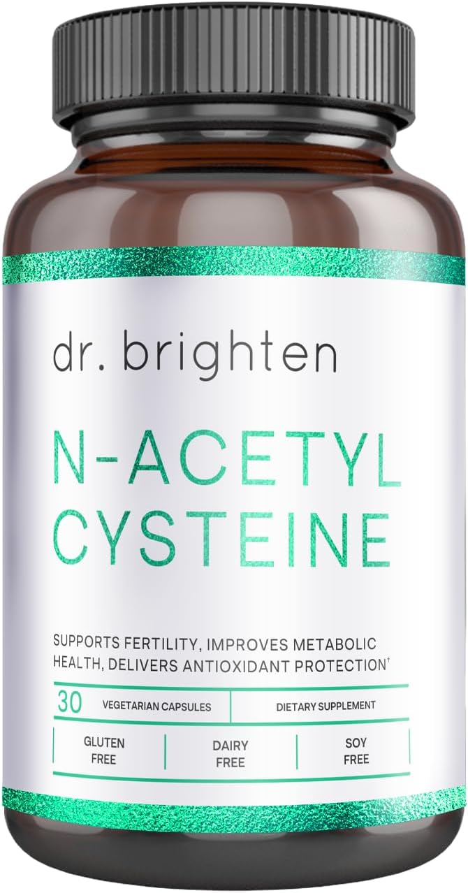 Brighten NAC Supplement: Glutathione Precursor for Detox, Immune Support, PCOS - 30 Capsules