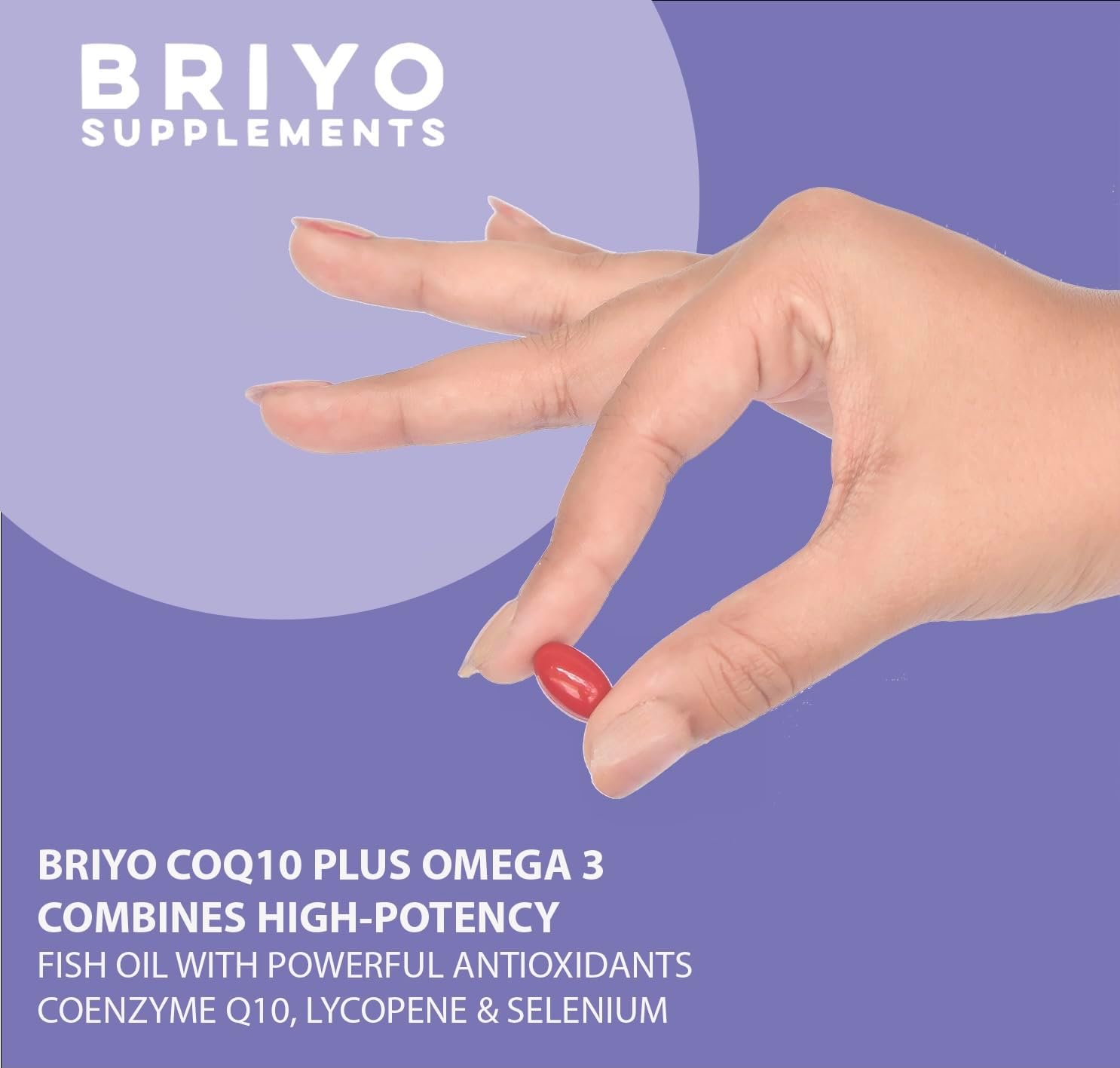 Briyo CoQ10 100mg with Omega-3, Lycopene, and Selenium for Heart Health - 90 Softgels