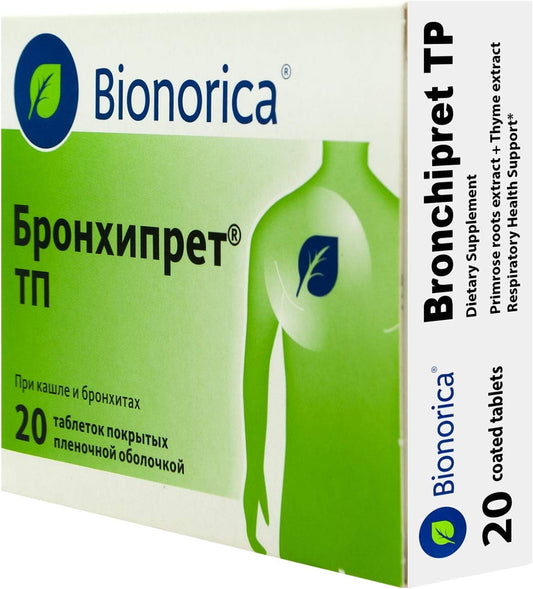 Bronchipret TP Tablets with Primrose and Thyme Extracts for Respiratory Support - 20 Count - BoostGo Australia