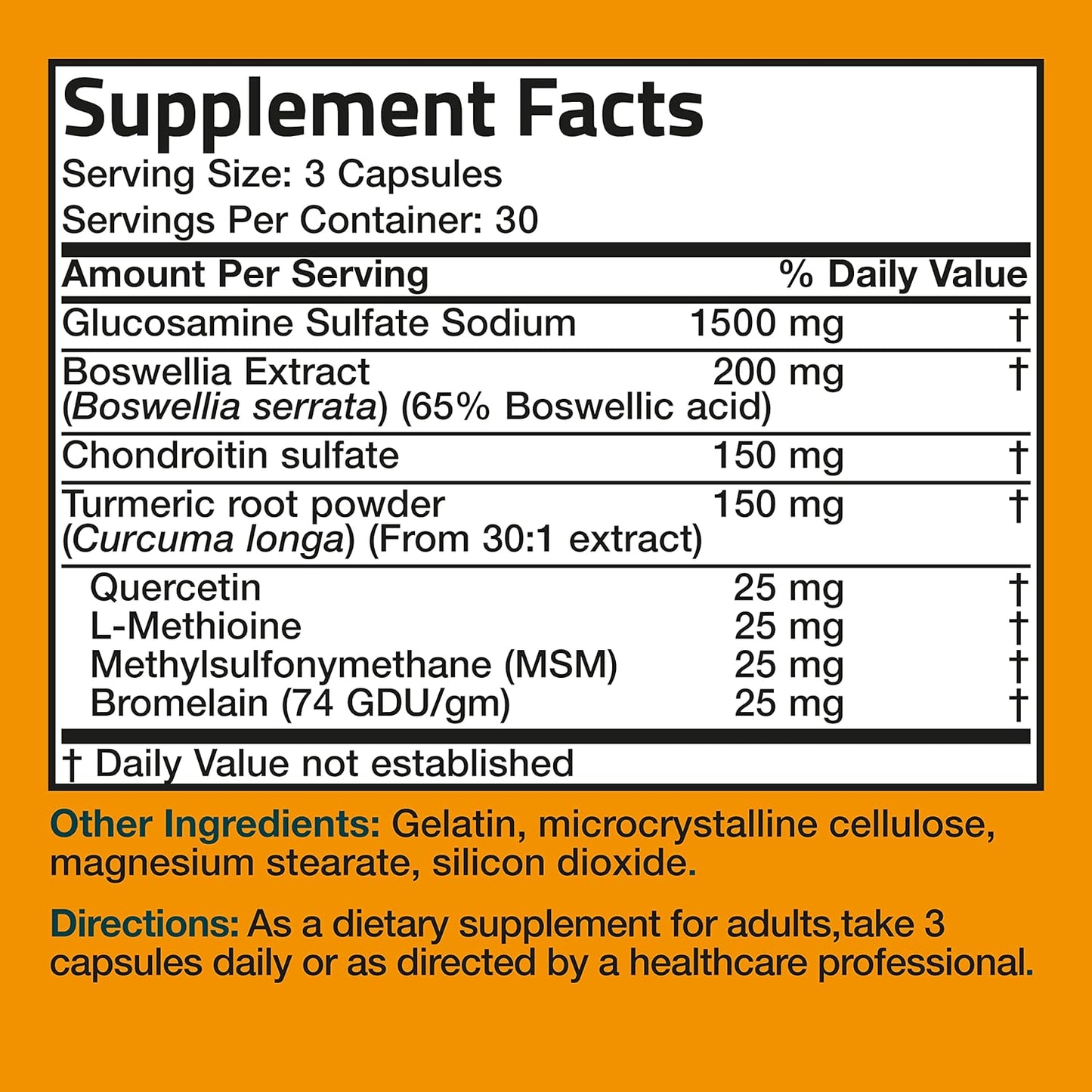 Bronson Advanced Joint Support Formula with Glucosamine, Chondroitin, Turmeric & MSM - 90 Capsules, Non-GMO - Promotes Healthy Joints & Mobility - BoostGo Australia