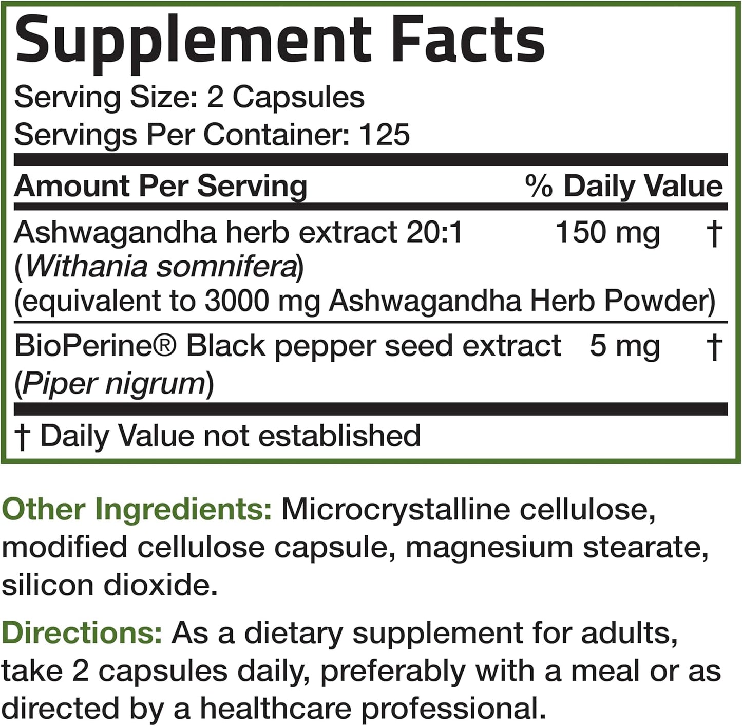 Bronson Ashwagandha Extra Strength Capsules with BioPerine - Non GMO Stress & Mood Support, 250 Vegetarian