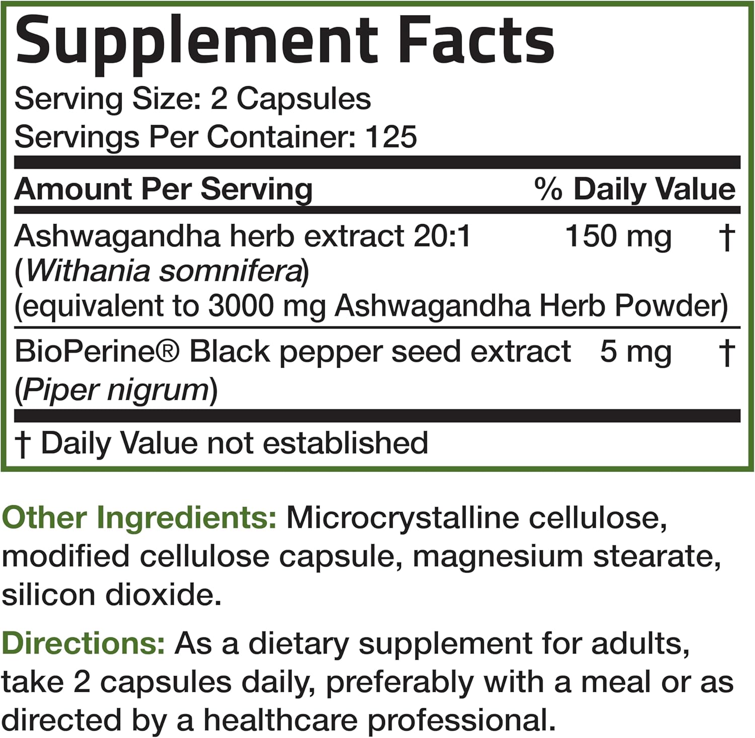 Bronson Ashwagandha Extra Strength Capsules with BioPerine - Non GMO Stress & Mood Support, 250 Vegetarian