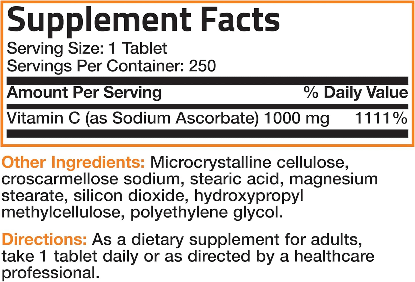 Bronson Non Acidic Vitamin C Tablets 1000mg - Gentle on Stomach - Immune System Booster - Antioxidant - Non GMO - 250 Count