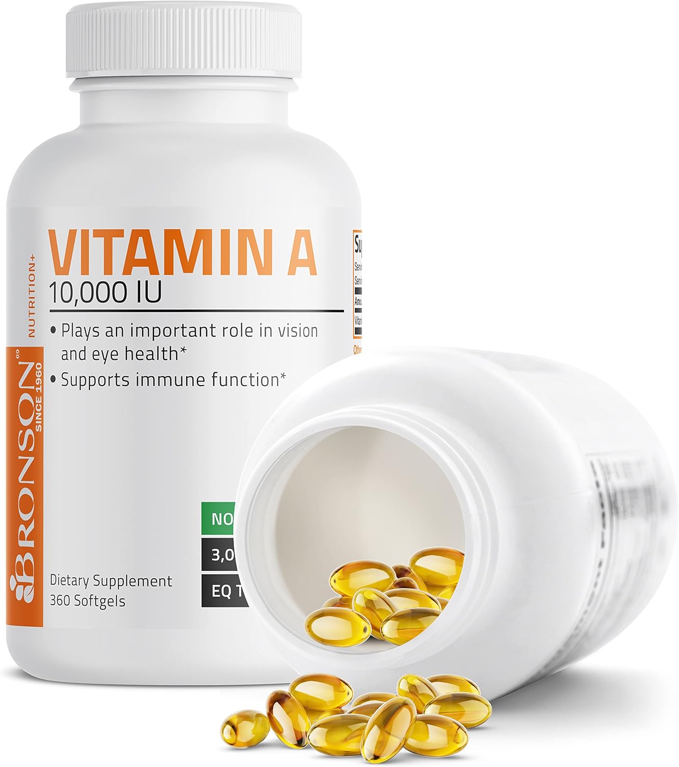 Bronson Vitamin A 10,000 IU Softgels for Vision, Immune System, Growth & Reproduction - 360 Count