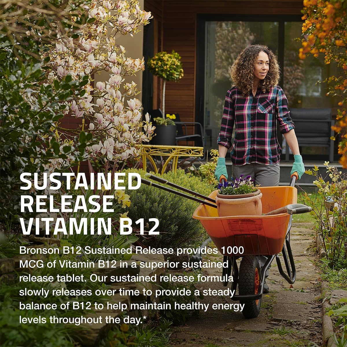 Bronson Vitamin B12 1000 MCG Sustained Release Tablets for Nervous System and Energy, 180 Tablets.