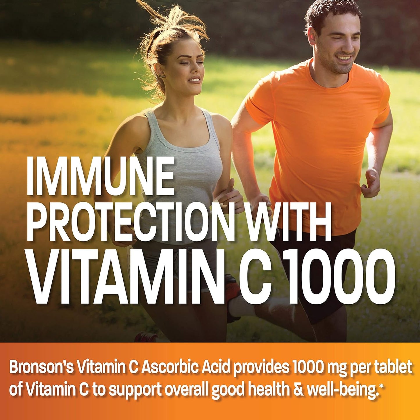 Bronson Vitamin C 1000mg Tablets - Non-GMO Ascorbic Acid for Immune Support & Antioxidant Protection - 250 Count