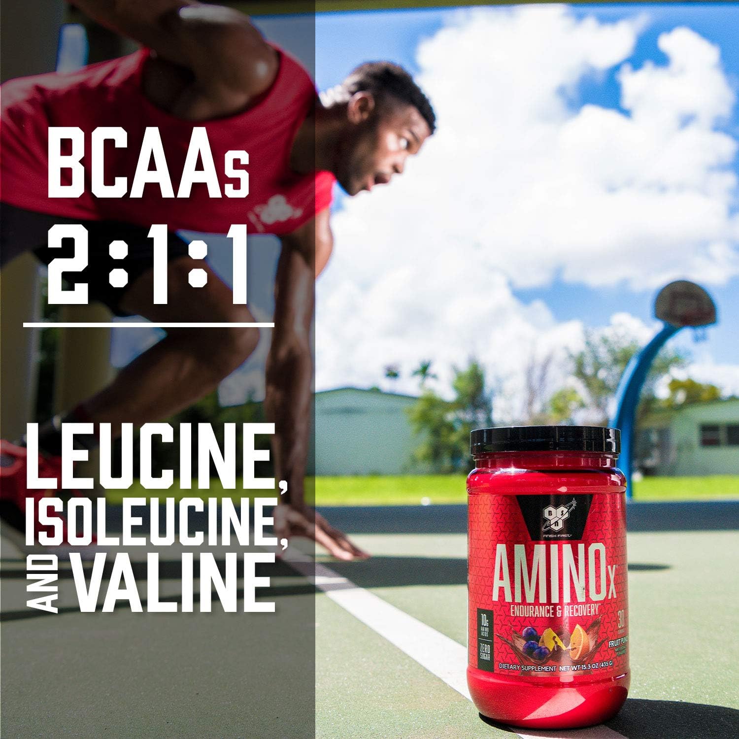 BSN Amino X Blue Raz Powder - Muscle Recovery & Endurance with BCAAs - Keto Friendly, Caffeine Free - 70 Servings