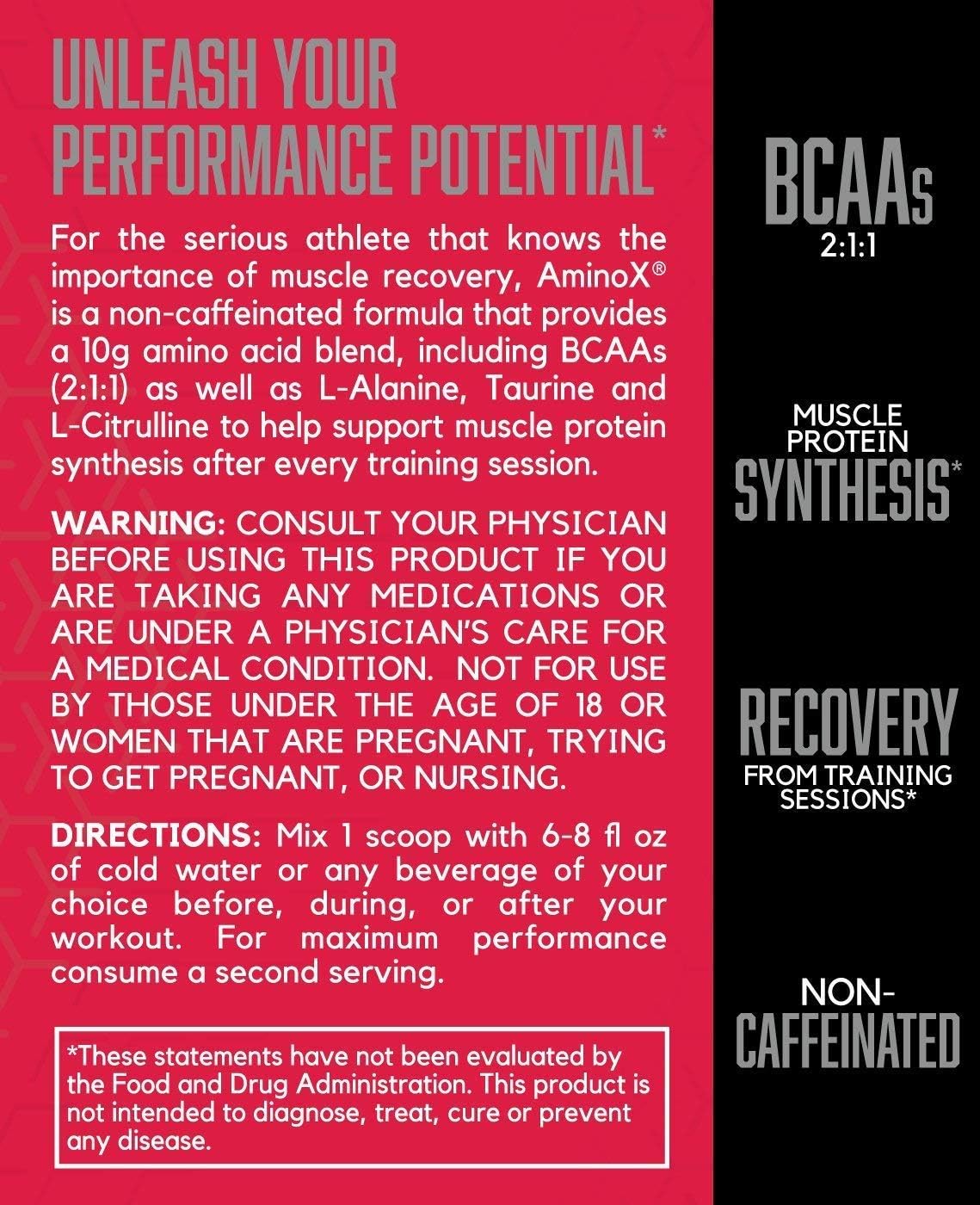 BSN Amino X Fruit Punch Powder - Muscle Recovery & Endurance with BCAAs, 10g Amino Acids, Keto Friendly - 70 Servings