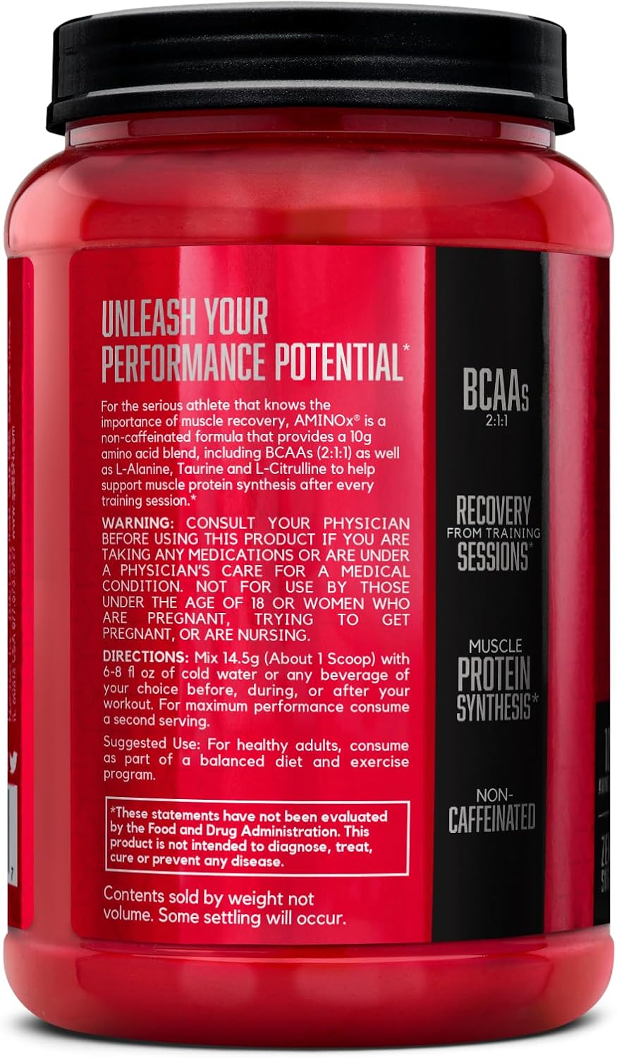 BSN Amino X Fruit Punch Powder - Muscle Recovery & Endurance with BCAAs, 10g Amino Acids, Keto Friendly - 70 Servings