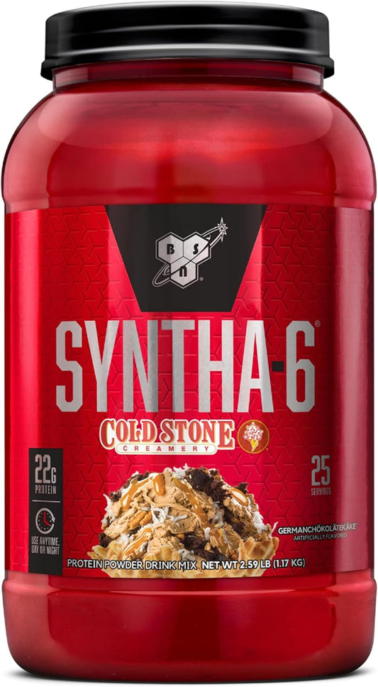 BSN Syntha-6 Cold Stone Creamery German Chocolate Cake Whey Protein Powder - 25 Servings
