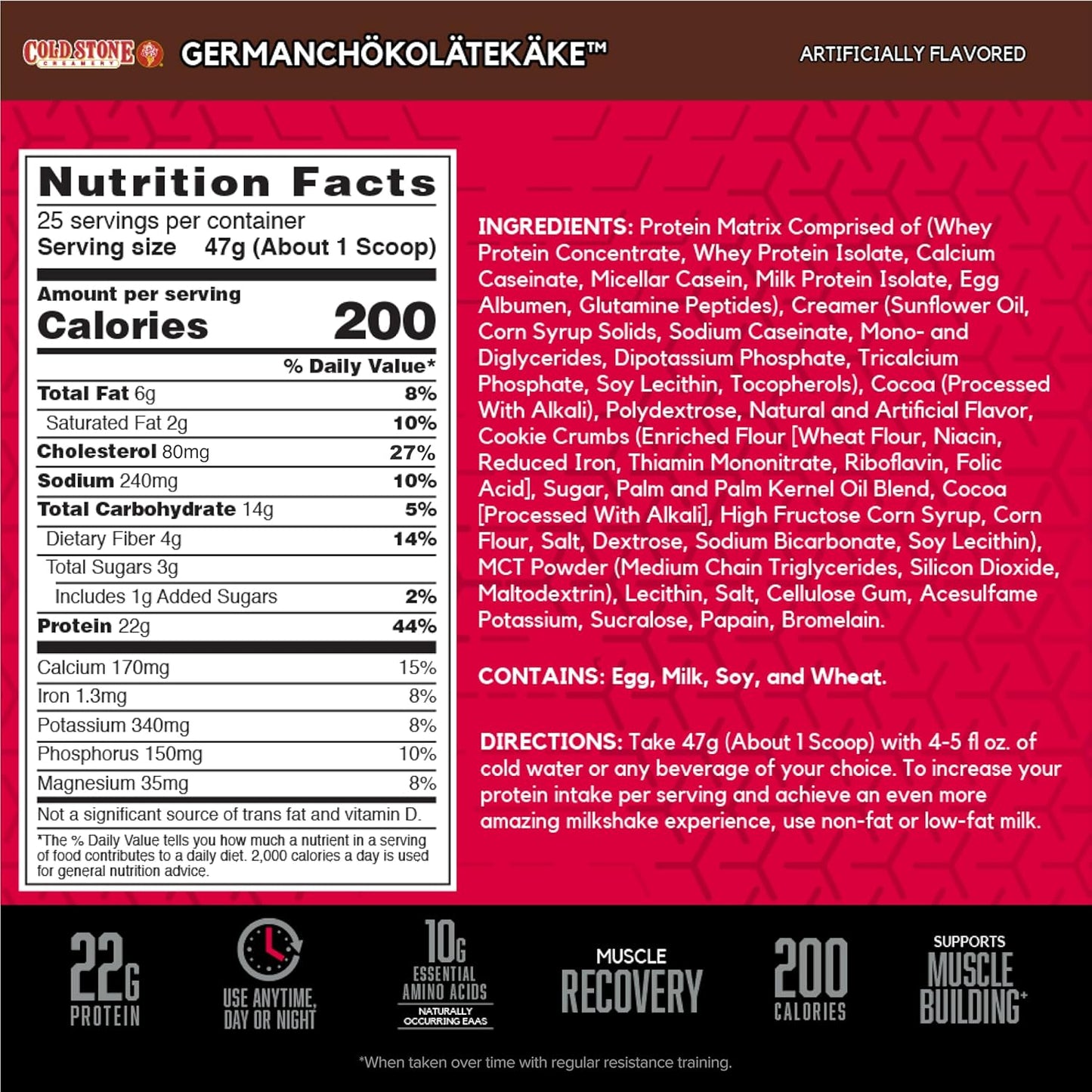 BSN Syntha-6 Cold Stone Creamery German Chocolate Cake Whey Protein Powder - 25 Servings