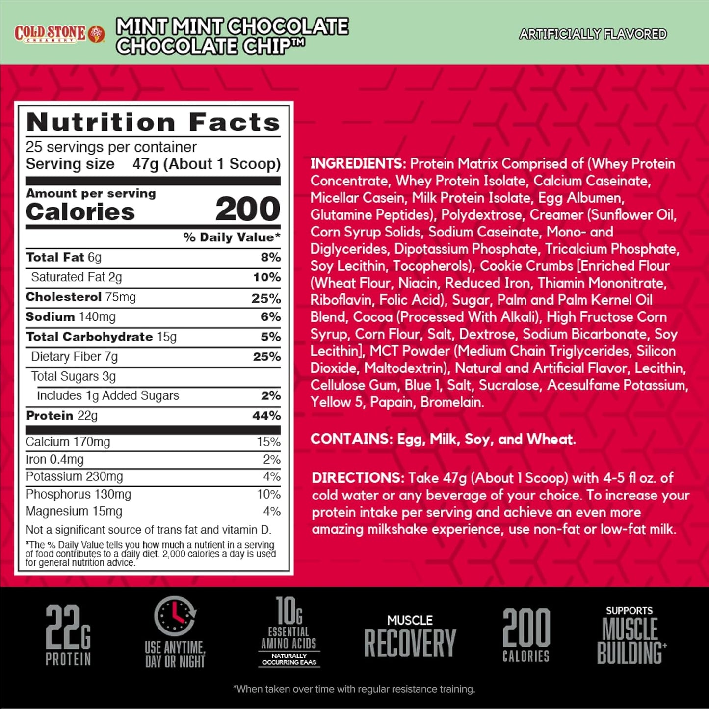 BSN Syntha-6 Cold Stone Mint Chocolate Chip Protein Powder - 25 Servings