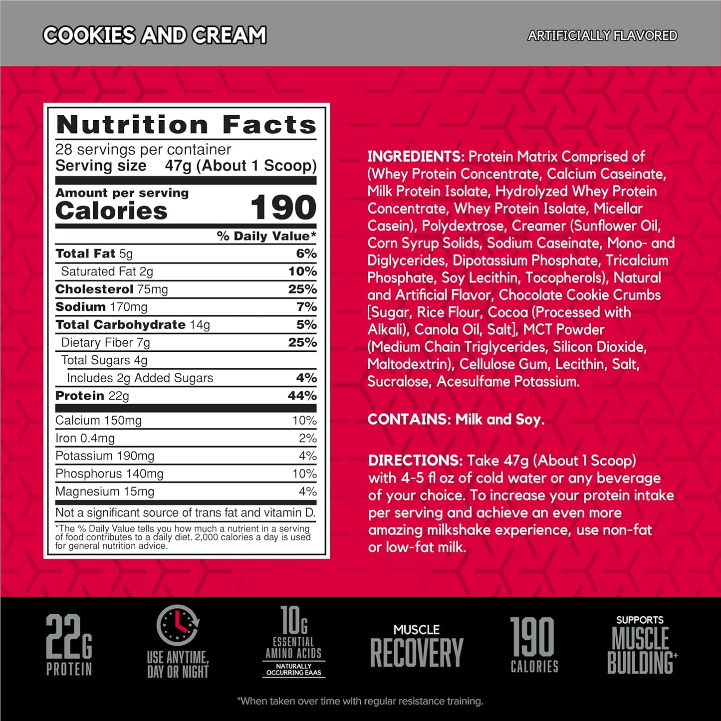 BSN SYNTHA-6 Cookies and Cream Protein Powder with Micellar Casein - 28 Servings