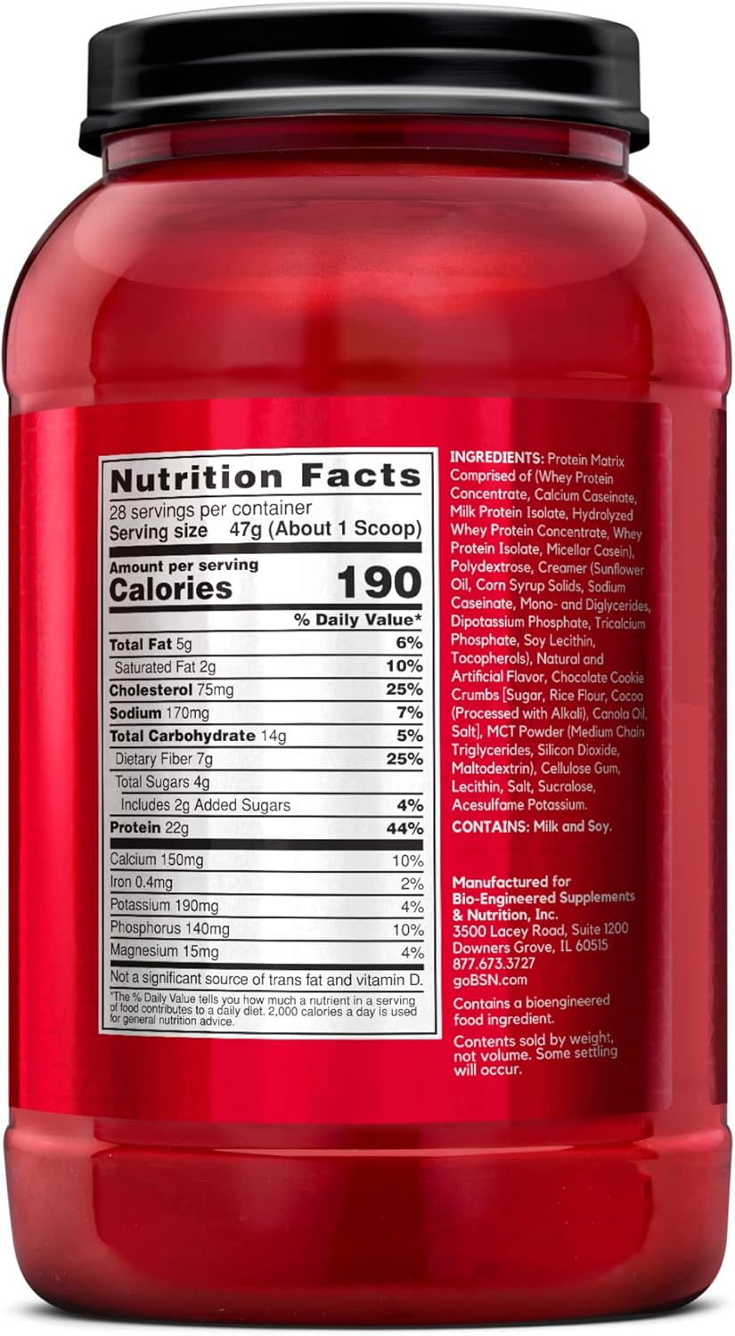 BSN SYNTHA-6 Cookies and Cream Protein Powder with Micellar Casein - 28 Servings