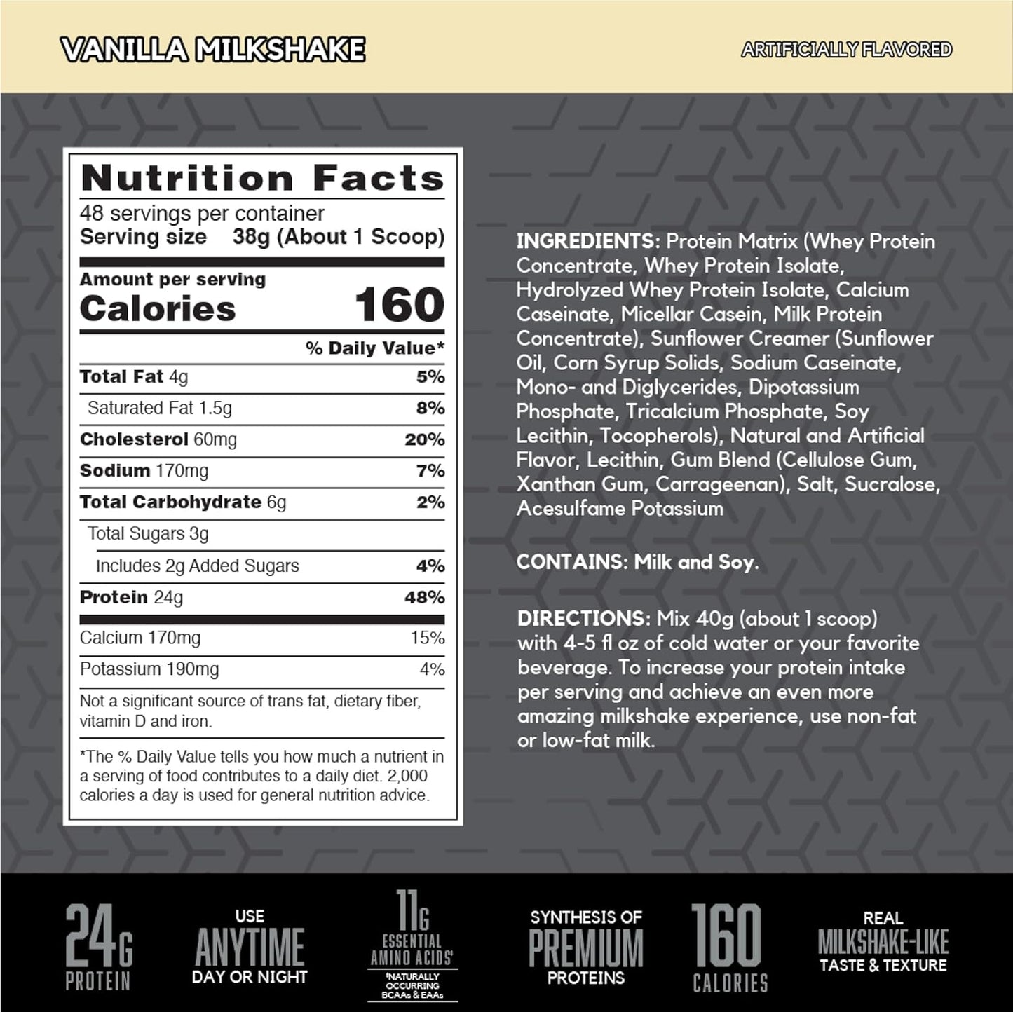 BSN SYNTHA-6 Edge Vanilla Protein Powder - 24g Protein with Hydrolyzed Whey, Micellar Casein, Milk Protein Isolate - Low Sugar, 48 Servings
