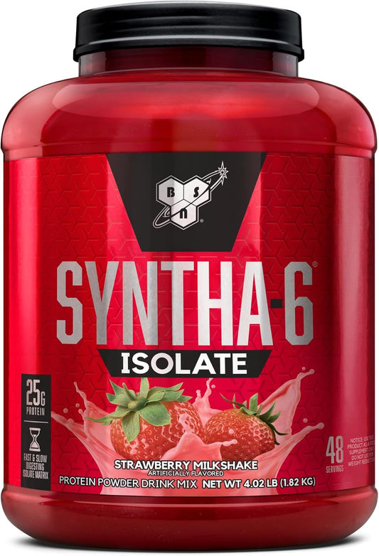 BSN SYNTHA-6 Isolate Strawberry Milkshake Protein Powder - 48 Servings