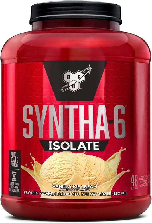 BSN SYNTHA-6 ISOLATE Vanilla Ice Cream Protein Powder - 4.02 lb (48 servings)