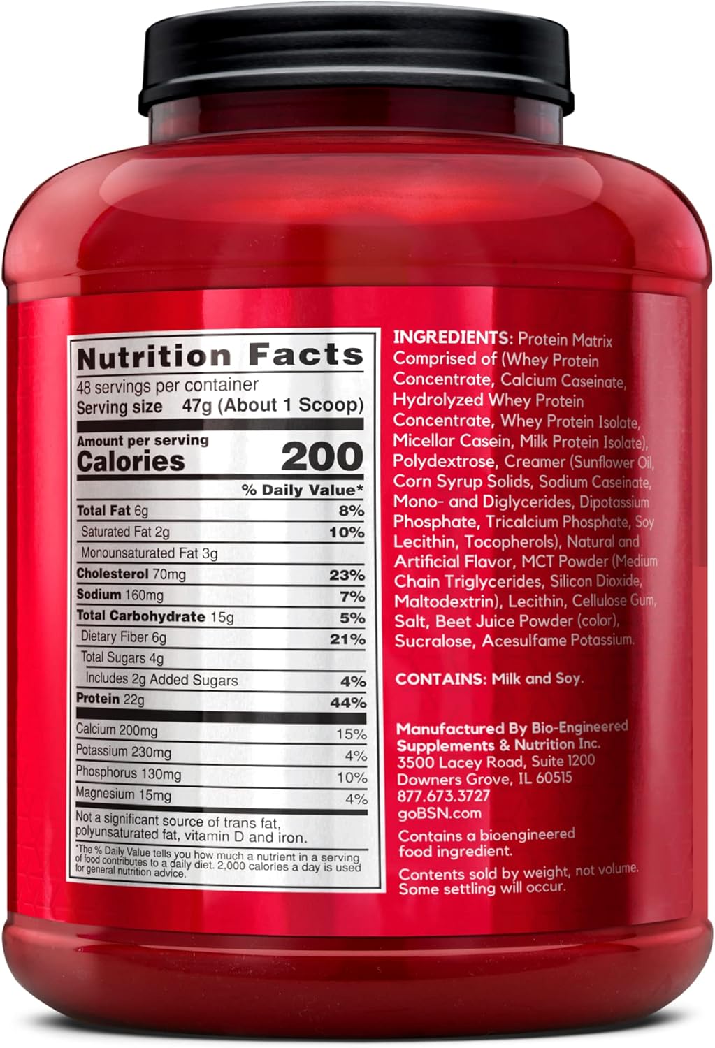 BSN SYNTHA-6 Whey Protein Powder - Strawberry Milkshake Flavor, 48 Servings