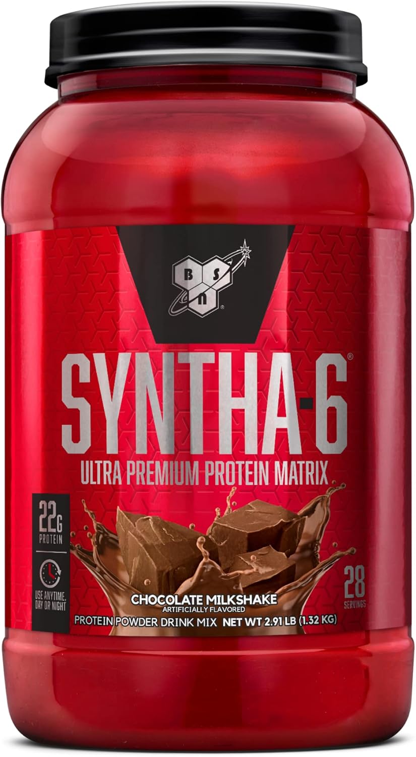 BSN SYNTHA-6 Whey Protein Powder with Micellar Casein and Milk Isolate - Chocolate Milkshake Flavor, 28 Servings