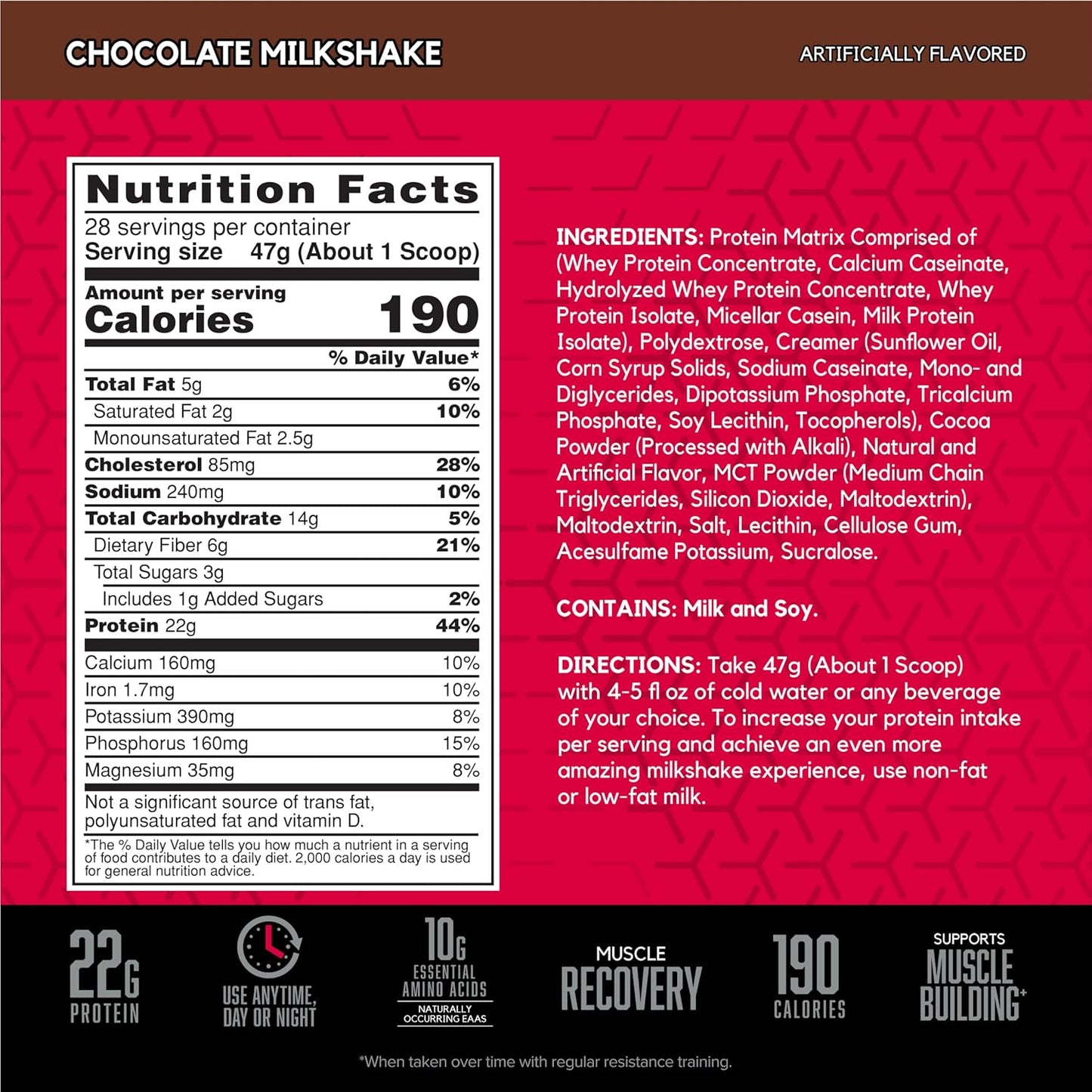 BSN SYNTHA-6 Whey Protein Powder with Micellar Casein and Milk Isolate - Chocolate Milkshake Flavor, 28 Servings