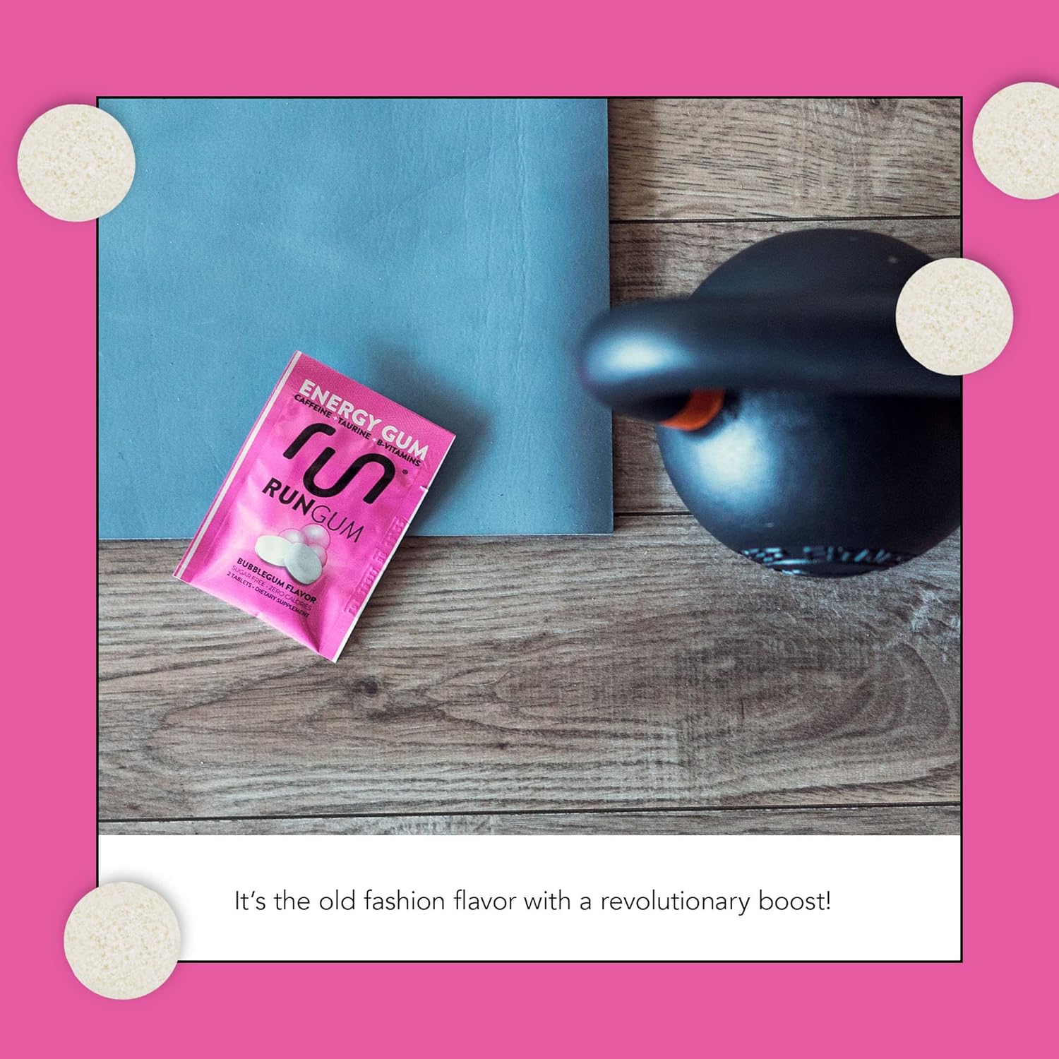 Bubblegum Energy Chewing Gum 50mg Caffeine Taurine & B-Vitamins, 24 Pieces x 12 Pack - Sugar Free, Zero Calorie, No Aspartame, Gluten Free - BoostGo Australia