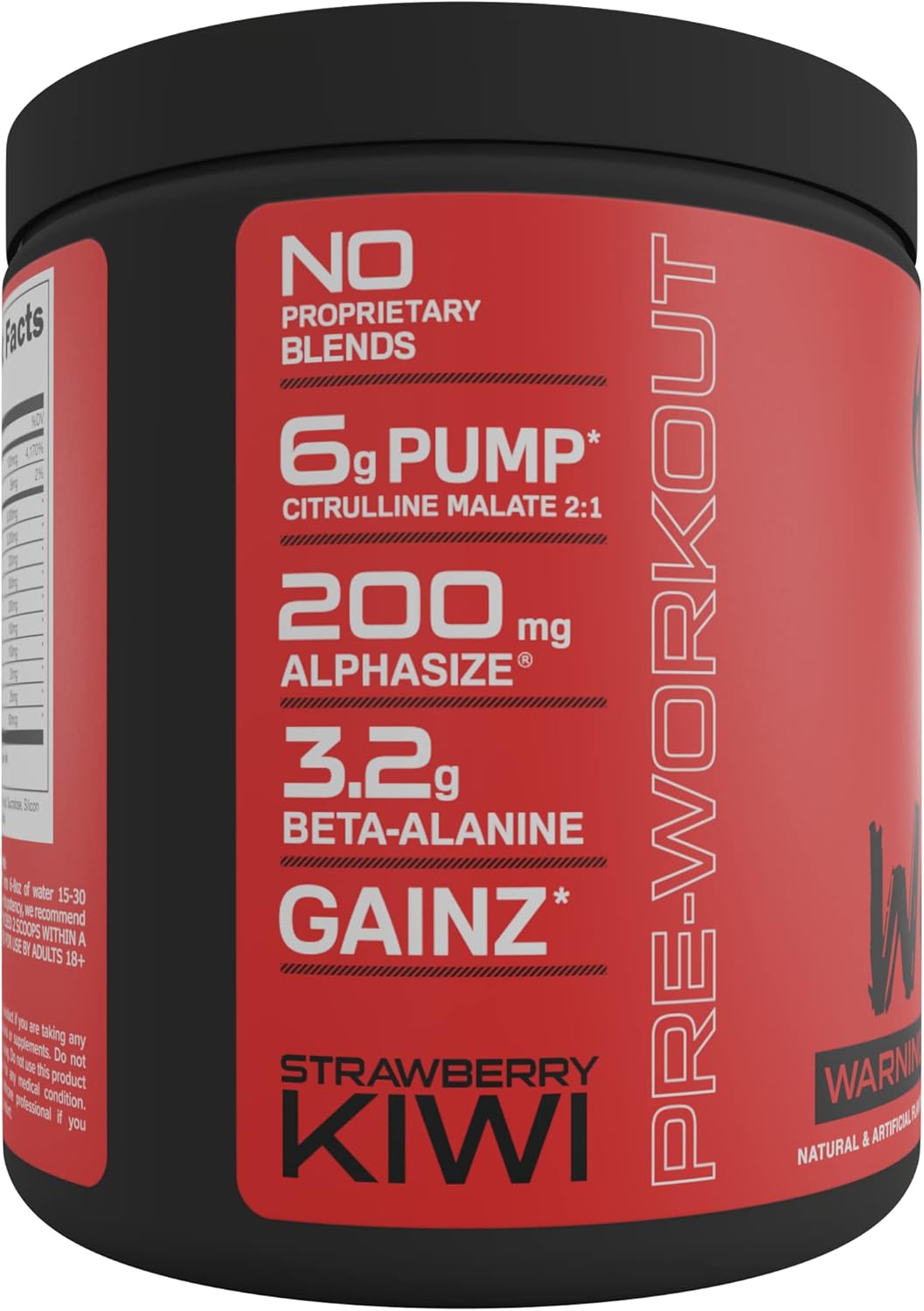 Bucked Up Woke High Stim Pre Workout - Best Tasting Focus Nootropic - Strawberry Kiwi - 30 Servings