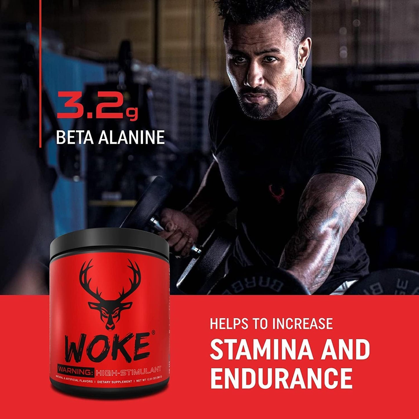 Bucked Up Woke High Stim Pre Workout: Best Tasting Focus Nootropic for Pump, Strength, and Growth - 30 Servings