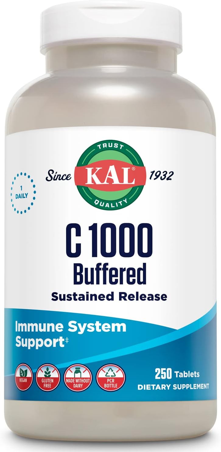 Buffered Vitamin C 1000mg Sustained Release Tablets - 250 Count