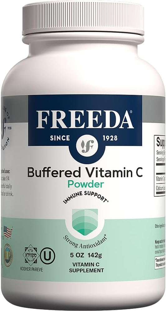 Buffered Vitamin C Powder with Calcium Ascorbate - Sugar-Free Immune Support Drink - Gentle on Stomach - Kosher - Powerful Antioxidant - Vitamin C Supplement (5 oz)