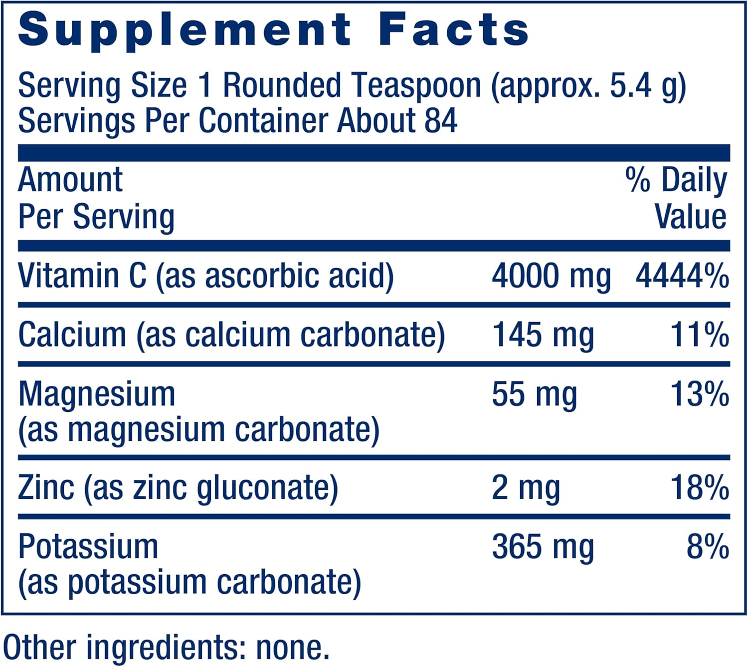 Buffered Vitamin C Powder with Minerals for Sensitive Stomachs - 454g, 84 Servings - Gluten Free, Non-GMO, Vegetarian