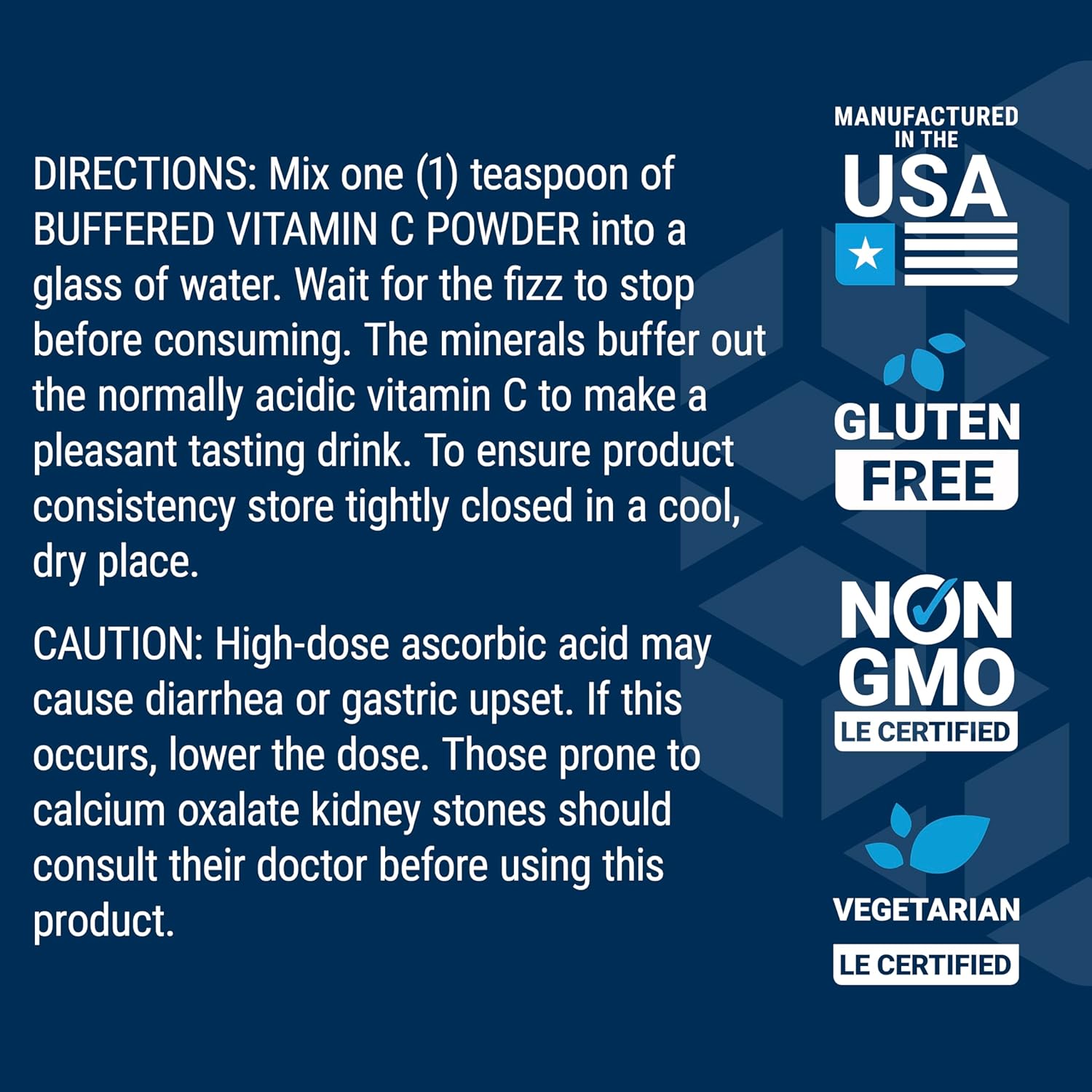 Buffered Vitamin C Powder with Minerals for Sensitive Stomachs - 454g, 84 Servings - Gluten Free, Non-GMO, Vegetarian