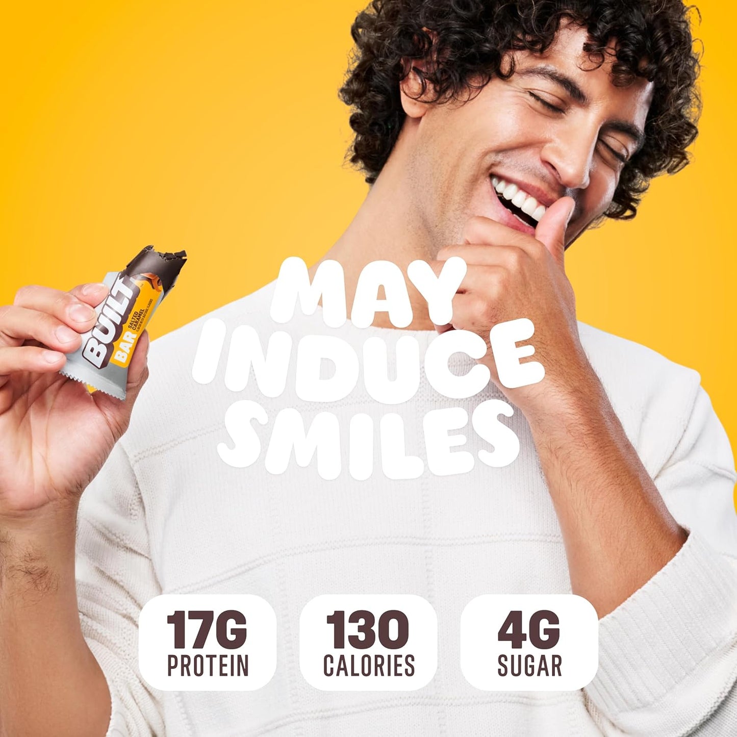 BUILT Bar Salted Caramel: 17g Protein, 130 Calories, On-The-Go Snacks, 12 Count