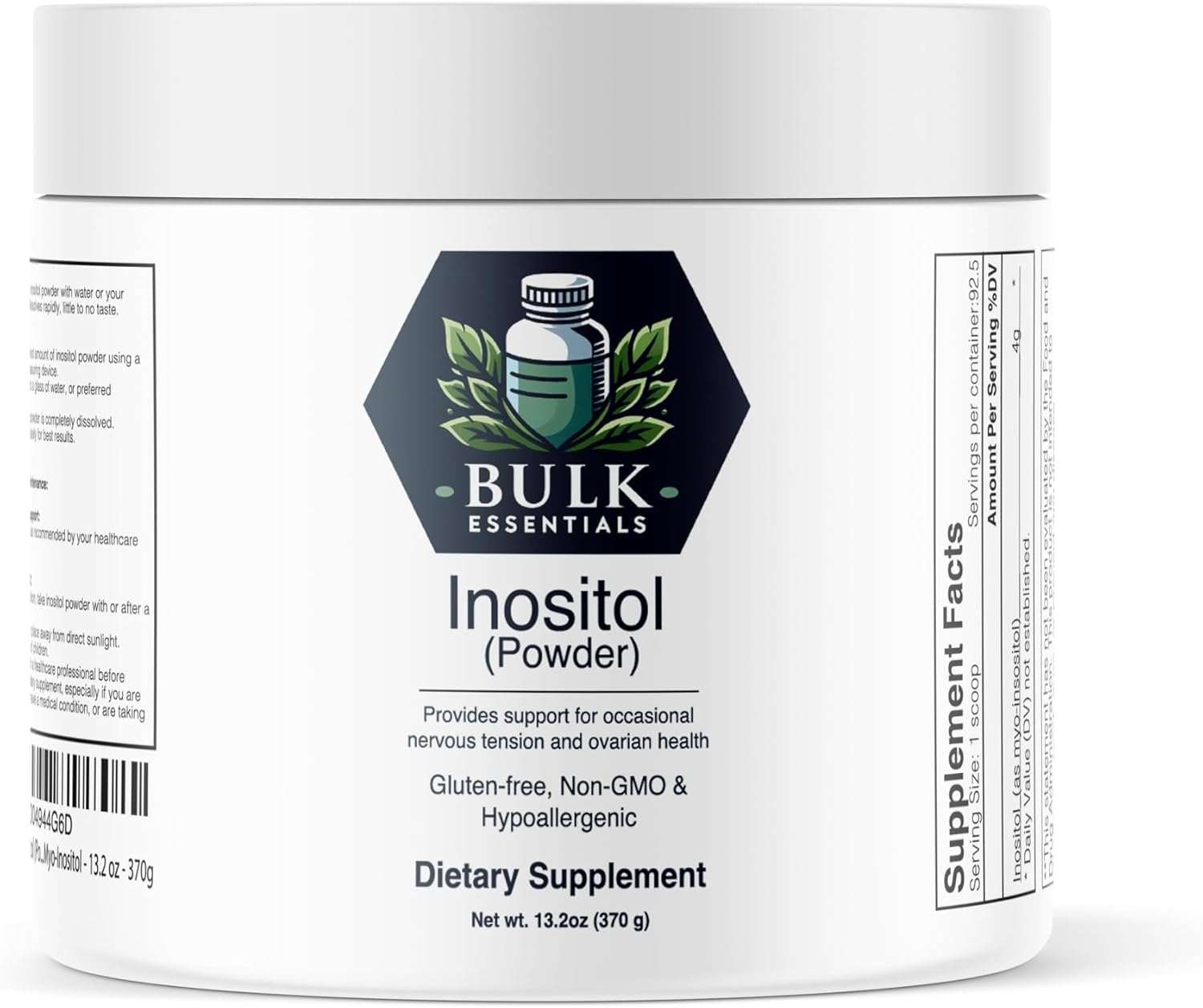 Bulk Myo-Inositol Powder Supplement - 13.2 oz (370g) - Essential Inositol Blend
