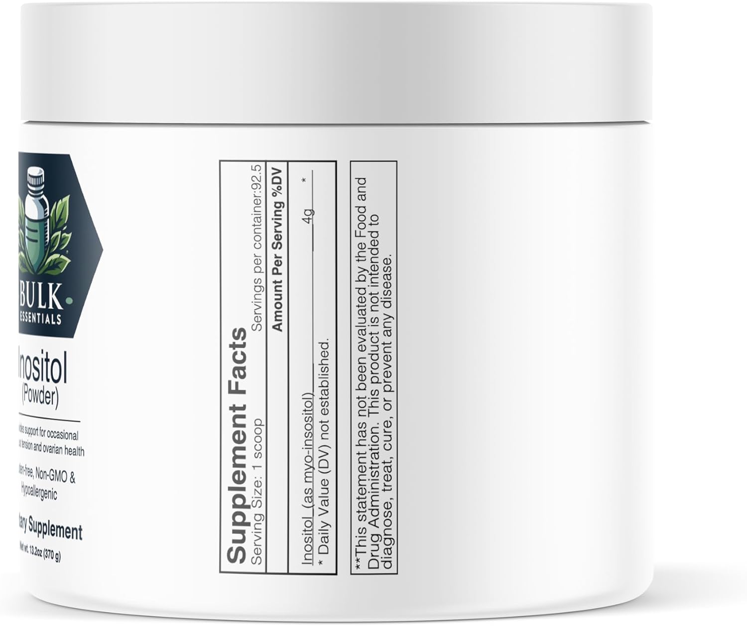 Bulk Myo-Inositol Powder Supplement - 13.2 oz (370g) - Essential Inositol Blend