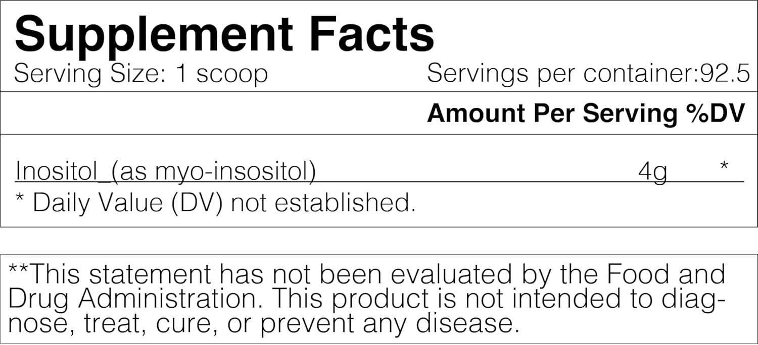 Bulk Myo-Inositol Powder Supplement - 13.2 oz (370g) - Essential Inositol Blend