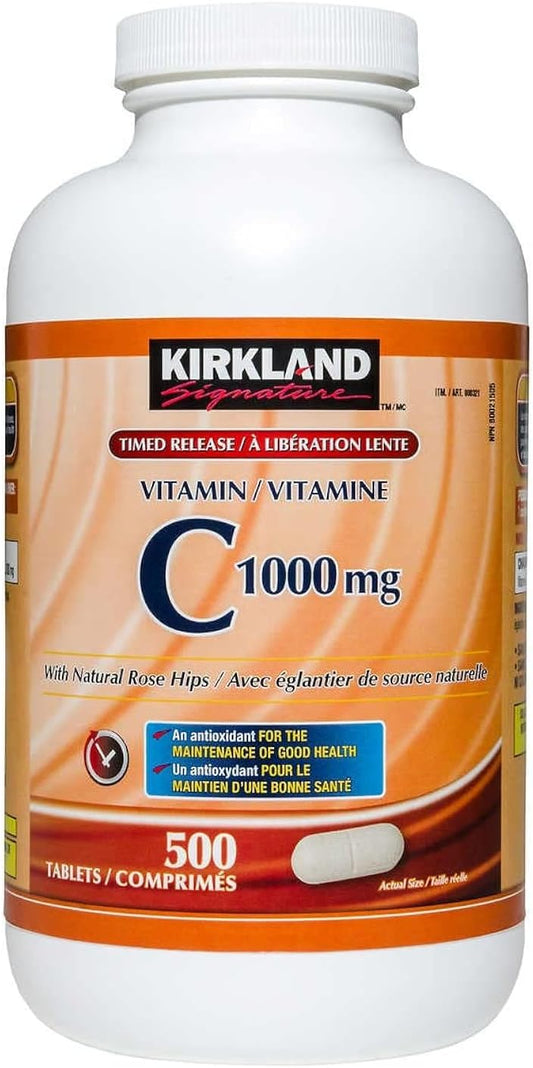 Bulk Pack Kirkland Signature Vitamin C Tablets, 1000mg, 500 Count